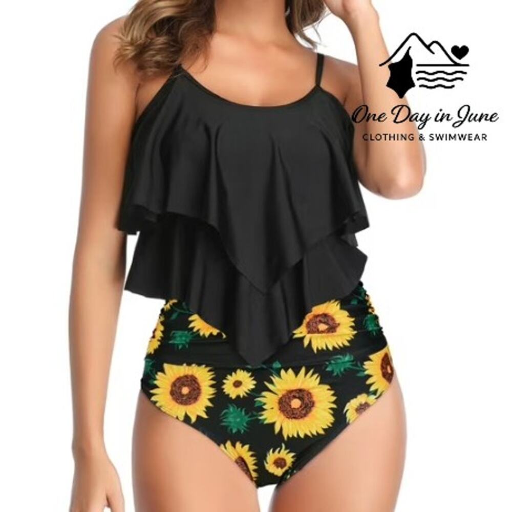 Charmleaks Flounce High Waist Tummy Control Bikini Swimsuit Size XL